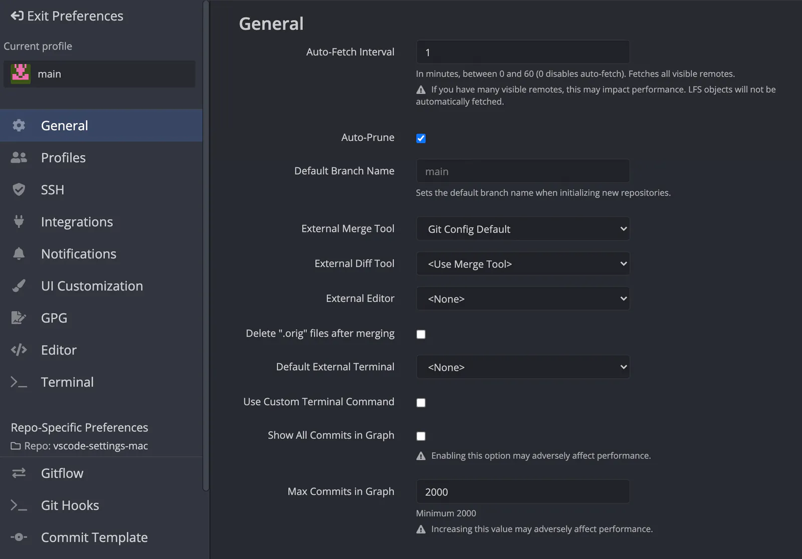 gitkraken-settings-general