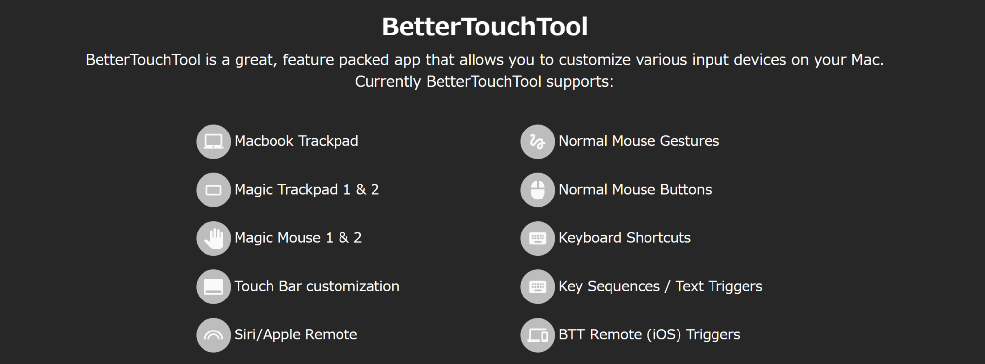 BetterTouchTool-features